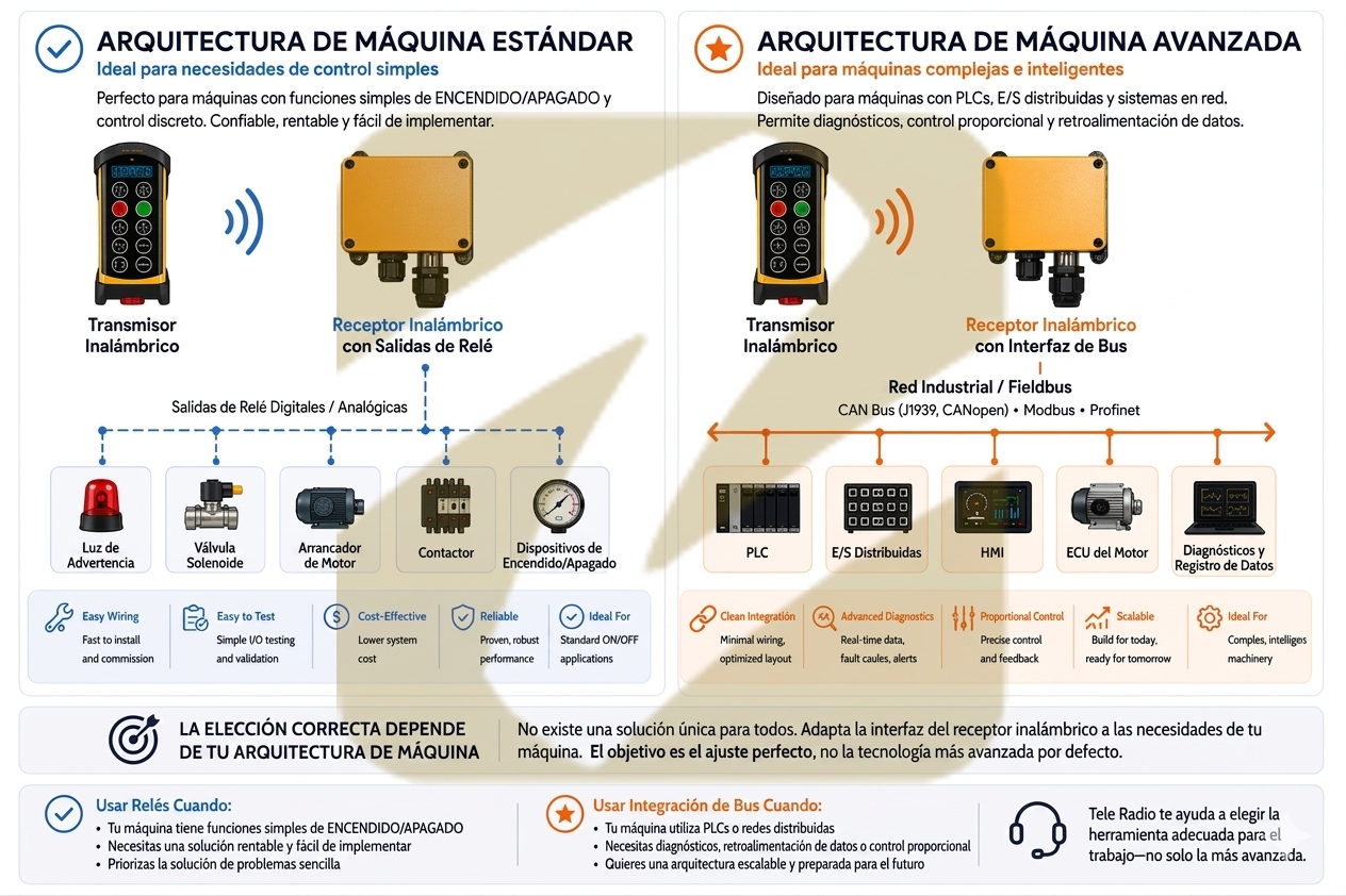 Integración de control remoto OEM: arquitectura de maquinaria estándar vs avanzada